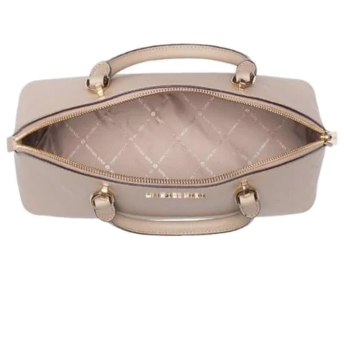 Жіноча сумка-купол Michael Kors бежева (MK0491W): Тип ручки Со съемным ремнем, Плечевой ремень, С двумя ручками, Короткая ручка
