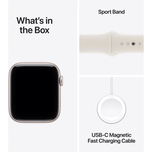 Apple Watch SE 3 GPS 40mm Starlight Aluminium Case with Starlight Sport Band - M/L (MEH54)