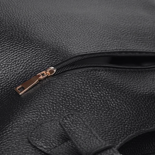 Жіноча сумка шоппер Ricco Grande чорна (1L848-black): Матеріал Натуральна шкіра