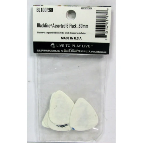 Медиатор Набор медиаторов DUNLOP BL100P1.0 BLACKLINE ORIGINAL PLAYER'S PACK 1.0: Форма медиатора Standard