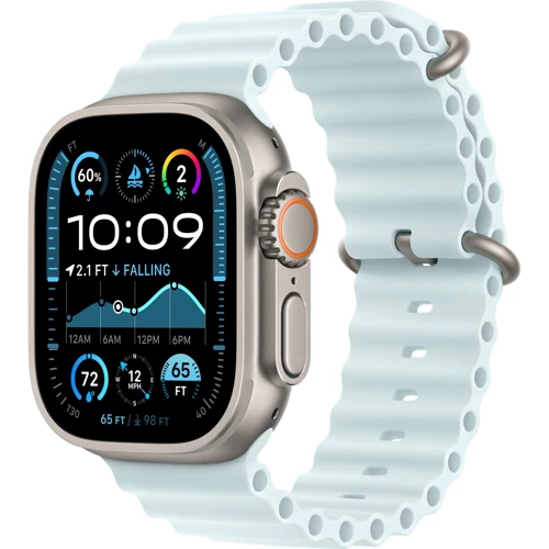 Apple Watch Ultra 2 2024 GPS + Cellular 49mm Natural Titanium Case with Ice Blue Ocean Band UA фото 7
