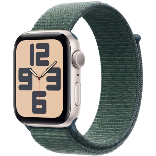 Apple Watch SE 2 2024 44mm GPS Starlight Aluminum Case with Lake Green Sport Loop (MXEW3QH/A) UA фото 6