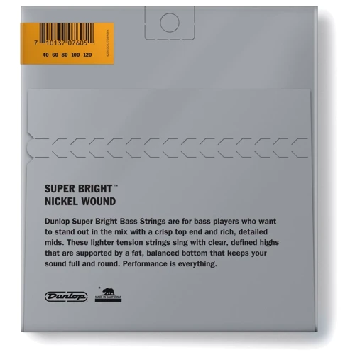 Струна для гитар Набор струн DUNLOP DBSBN40120 Super Bright Nickel (40-120): Назначение Для бас-гитары