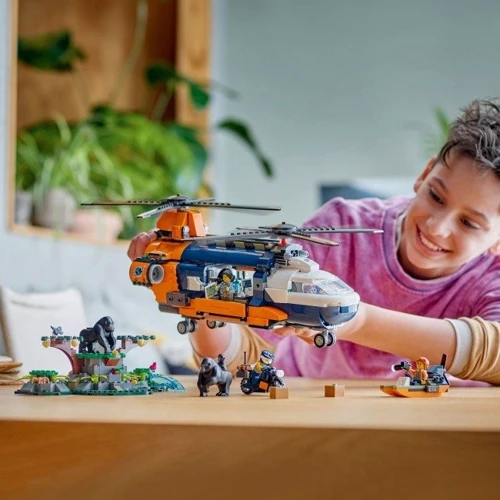 Конструктор LEGO City Exploration Вертолет в базовом лагере для исследования джунглей 881 деталь (60437): Количество деталей, шт. 881