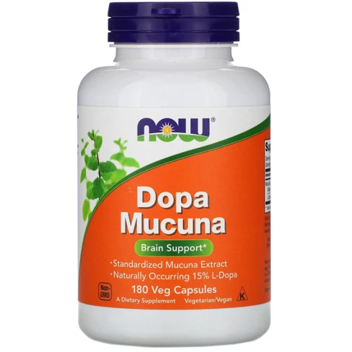 Now Foods Dopa Mucuna Додаток для підтримки мозку Допа Мукуна 180 вегетаріанських капсул