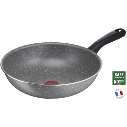 Сковорода ВОК Tefal Cook Natural 28 см (B5791942): Дополнительно Ручка с отверстием для подвешивания, Ненагревающаяся ручка, Индикатор нагрева