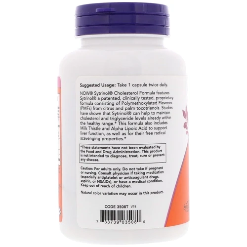 Now Foods Sytrinol, Cholesterol Formula, 120 Veg Capsules (NF3508): Пол Унисекс