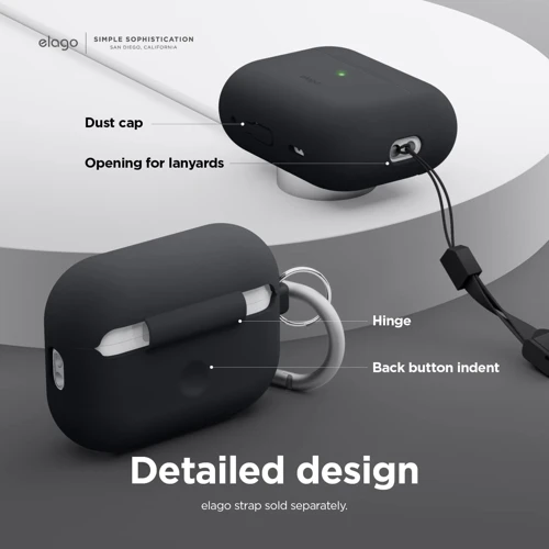 Чехол для наушников Elago Silicone Hang Case Black (EAPP2SC-HANG-BK) for Apple AirPods Pro 2 фото 4
