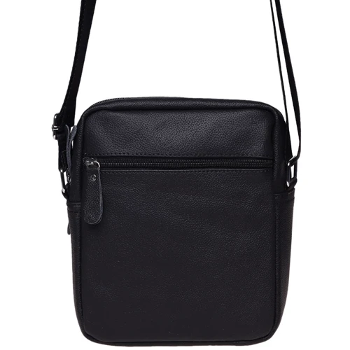 Мужская сумка через плечо Borsa Leather черная (K13923- black): Пол Мужской