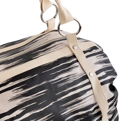 Женская сумка бочонок Laskara черно-белая (LK-10251-zebra): Застежка Молния