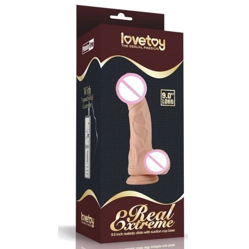 Фаллоимитатор LoveToy Real Extreme Dildo 9", Flesh