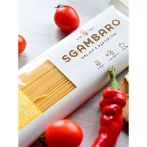 Макаронні вироби Sgambaro Spaghetti 500 г (8009385331053): Вага нетто 500 г