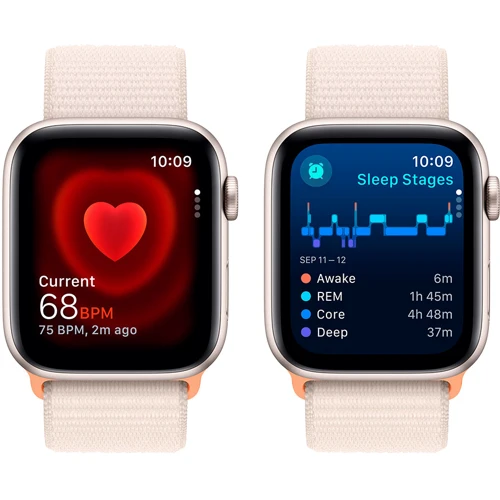 Apple Watch SE 2 2023 44mm GPS Starlight Aluminum Case with Starlight Sport Loop (MRE63) UA фото 7