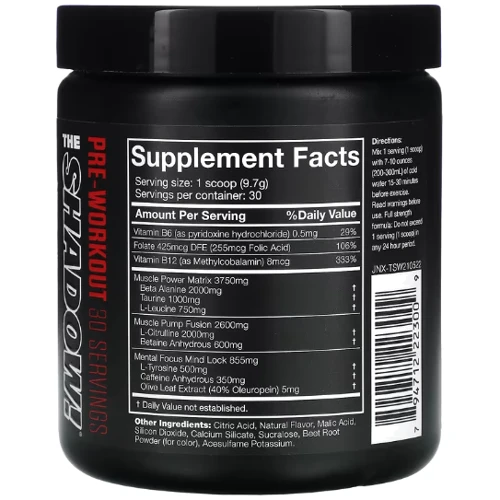 Предтренировочный комплекс JNX Sports The Shadow 270 g / 30 servings / Strawberry Pineaple: Тип Комплекс до тренировки