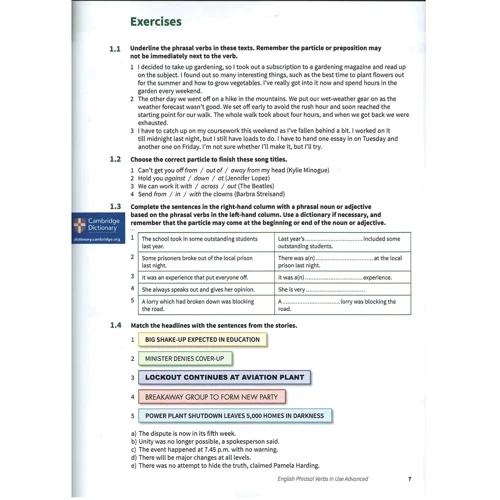 English Phrasal Verbs in Use 2nd Edition Advanced with Answers: ISBN 9781316628096