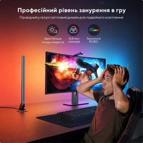 Набор адаптивной подсветки Govee H604A DreamView G1 Pro Gaming Light 24-29' RGBIC черный (B604A311) фото 4