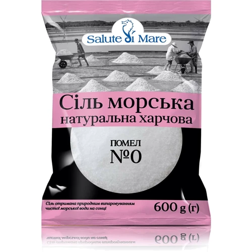 Упаковка Сіль морська харчова Salute di Mare дрібна 6х600 г (УП4820106490064)