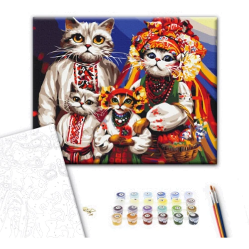 Картина по номерам Brushme Кошачья семья © Марианна Пащук 40х50 см (BS53872): Производитель Brushme