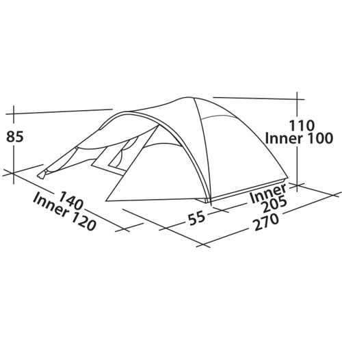 Палатка Easy Camp Quasar 200 Teal Green: Количество мест 2