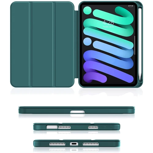 Аксесуар для iPad BeCover Case Book Direct Charge Pen Dark Green (706785) for iPad mini 6 2021: Колір зеленый