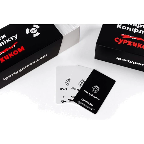 Настольная игра Cards of Conflict Карти Конфлікту суржиком (Українська версія, що стібе російську): Вид для веселой компании