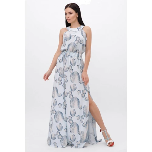 Сарафан FashionUp SRF-1814D-48 48 голубой повседневный длинный макси