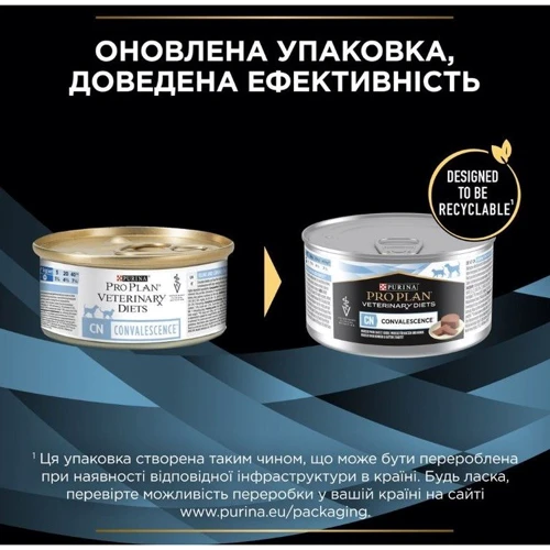 Влажный корм для котов и собак Pro Plan Veterinary Diets CN Выздоровление 3х195 г (8445290092939): Свойства После операций и тяжелых болезней
