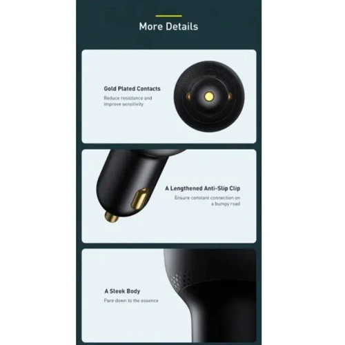 Зарядное устройство Baseus Car Charger USB-C+USB Superme Digital Display 100W Black (CCZX-01): Кабель в комплекте отсутствует