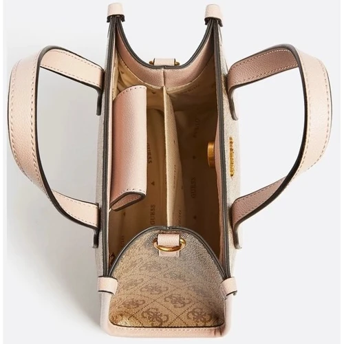 Жіноча сумка тоут GUESS SILVANA 2 CMPRTMNT MINI TOTE світло-коричнева (HWSN8665770-LLR): Тип ручки Со съемным ремнем, Плечевой ремень, С двумя ручками, Длинная ручка