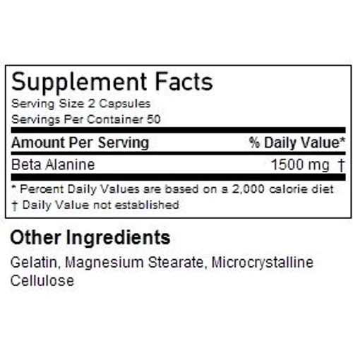 Аминокислота для спорта Ultimate Nutrition Beta Alanine 750 mg 100 caps: Вкус Без вкуса