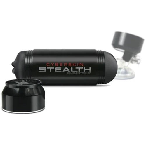 Двойной мастурбатор на присоске Topco Sales CyberSkin® Stealth Double Stroker, Mouth & Ass - ротик+попка, 27х8 см