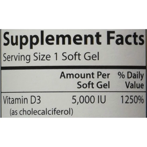 Carlson Labs Vitamin D3 5,000 IU 120 Soft Gels (CAR-14110): Форма выпуска Капсулы