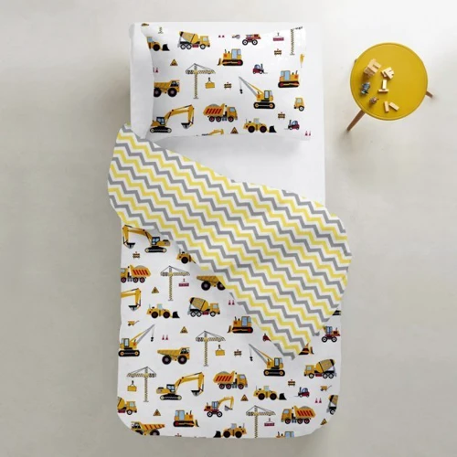 Комплект постельного белья Cosas на резинке BuildingYellow El-white подростковый 155х215 см (BuildingYellow_El-white_155)