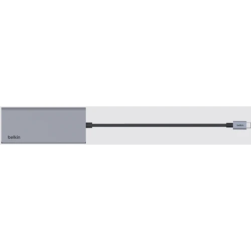 Адаптер Belkin Adapter 7 in 1 USB-C to RJ45+HDMI+VGA+2хUSB+USB-C+SD+TF Silver (INC009BTSGY): Цвет серый