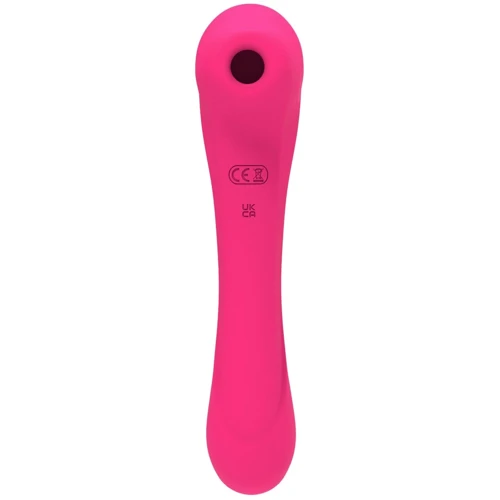 Вибратор и вакуумный клиторальный стимулятор 2-в-1 Alive Quiver Magenta Pink (обновленная модель)