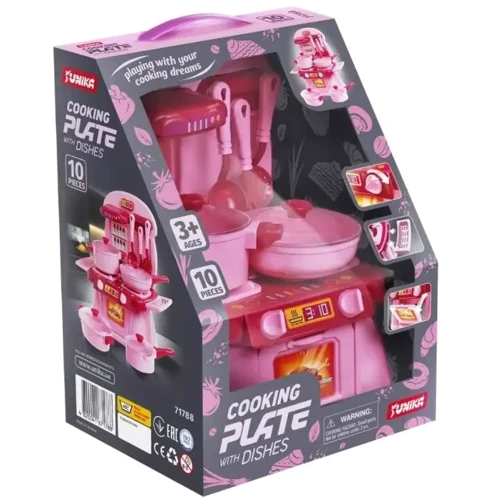 Игровой набор Кухонная плита Юника Cooking Plate with Dishes 10 предметов (71788U): Производитель Юника