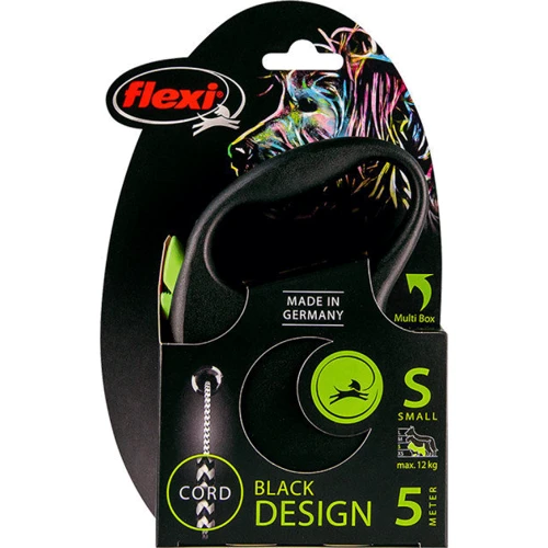 Поводок-рулетка Flexi Black Design S до 12 кг 5 м зелений (4000498033326): Тип шнура трос