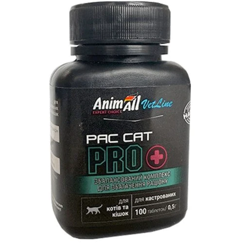 Витамины для котов и кошек AnimAll VetLine Pac Cat PRO 0.5 гх100 т. (4820150205560)