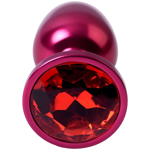 Анальная пробка с кристаллом Metal By Toyfa Burgundy Anal Plug Ruby