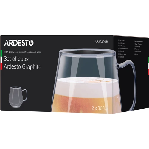 Набор чашек Ardesto Graphite 2х300 мл (AR2630GR)