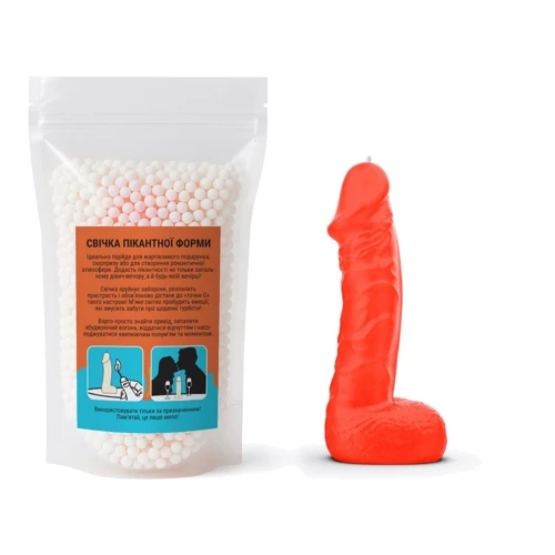 Свеча в виде члена Чистий Кайф LARGE Orange