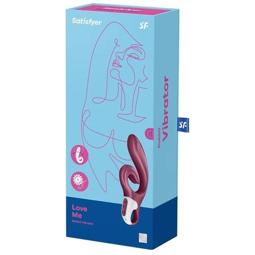 Вибратор-кролик Satisfyer Love Me Red, гибкий, отросток с тройным кончиком