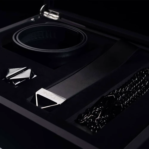 Ошейник с поводком LOCKINK Tied Collar with Leash Set - Black