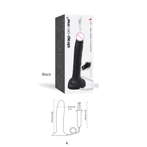 Фаллоимитатор Strap-On-Me Squirting Cum Realistic Dildo Black L