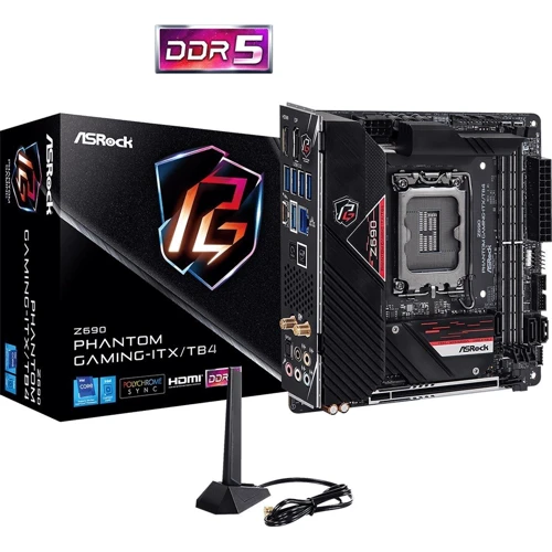 ASRock Z690 PHANTOM GAMING-ITX/TB4: Разъемы на плате USB 2.0, USB Type-C, USB 3.2 Gen 1, SATA 3.0, M.2