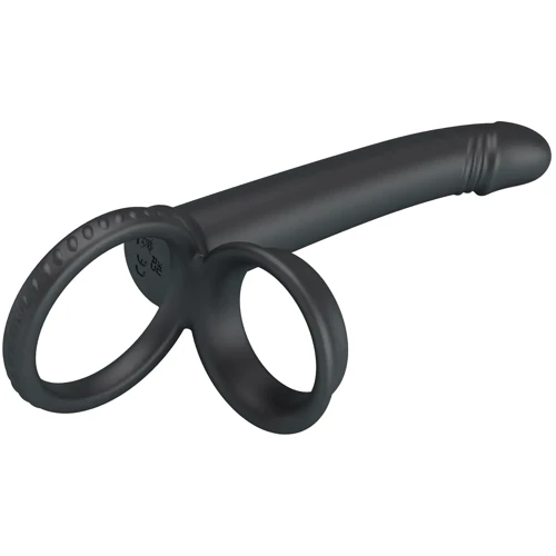 Кільце ерекційне з насадкою для анального сексу LYBAILE Pretty Love - Moses Black (BI-210332)