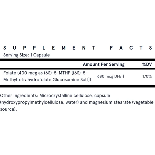 Jarrow Formulas Methyl Folat Метилфолат 400 мг 60 капсул: Тип Витамин B