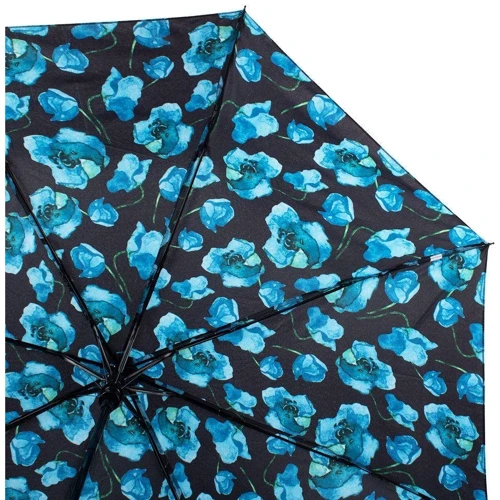 Зонт женский полуавтомат Happy Rain черный (U42303-3): Фасон Складной (3 сложения)