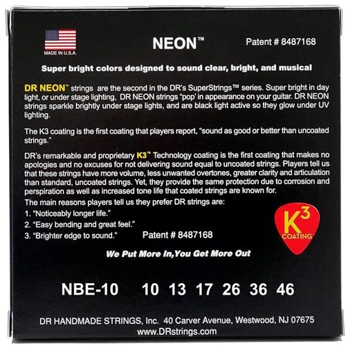 Струна для гитар Струны для электрогитары DR NBE-10: Назначение Для электрогитары