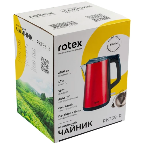 Электрочайник Rotex RKT59-R: Объем, л 1.7